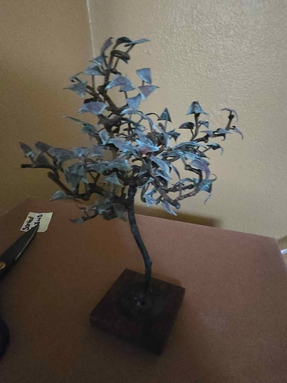 H.K. PANG 1960s Copper Bonsai Tree Sculpture